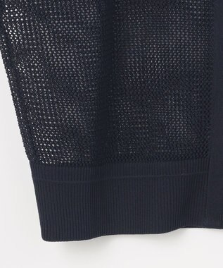 ANY SIS L 【洗える】メッシュニット ブルゾン ネイビー