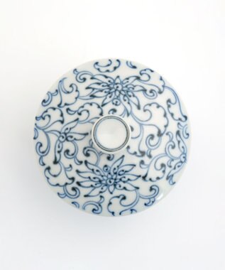 たち吉 【たち吉】京唐草お茶呑茶碗〈５客〉瀬戸焼 ホワイト×ブルー