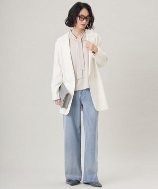 自由区 【洗える】ウスカルデニム ワイドパンツ ライトインディゴ