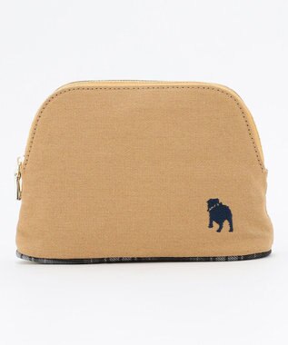 J.PRESS LADIES 【完全受注生産】ポーチ付き キャンバス トートバッグ ベージュ×グレーチェック系