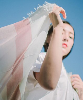 POLS 播州織 極細コットンストール ベージュ