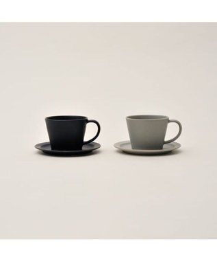 PRESENTERS ROOM 作山窯 / Sara Coffee Cup & Saucer カップ＆ソーサー ペア 木箱入り（Navy・Gray） -