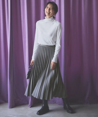 ANY 【10色展開/ウエストゴム】ウーリッシュフラノ プリーツスカート グレー