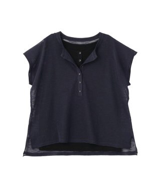 YECCA VECCA 【2点SET】ヘンリーネックスラブシアーニット Navy