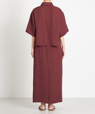 NAVE 【ReNAVE　洗える】アセテートギャバシャツ バーガンディ