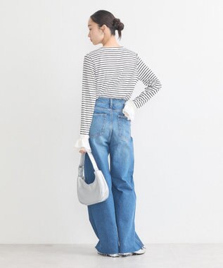 earth music&ecology フリルスリーブリブプルオーバー Border