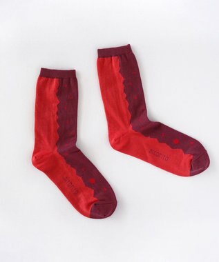 nitorito 【UNISEX】米沢オリジナル柄 mountain&moon 靴下 wine red