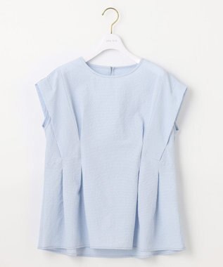 ANY SIS L 【洗える】カラミタンブラータック ブラウス サックス