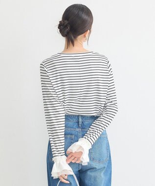 earth music&ecology フリルスリーブリブプルオーバー Border