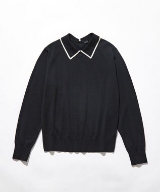 23区 S 【洗える】ウーステッドウール ポロニット ブラック系