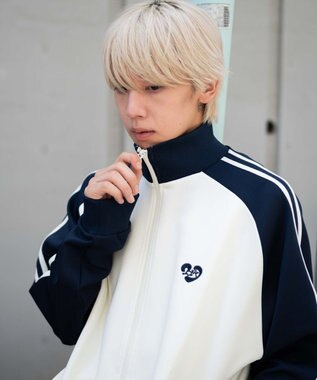 WEGO 【ユニセックスITEM/MLサイズ展開】ラグランライントラックジャケット ブルーその他