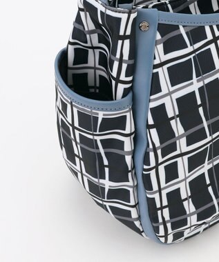 Y'SACCS ドローイングチェックショルダーバッグ ネイビー