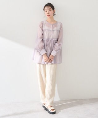 earth music&ecology フロントリボンシアーチュニック Pink