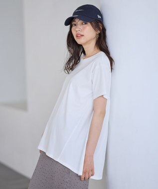 ANY L 【汗ジミ防止加工】シルケットスムースバックギャザーチュニック オフ