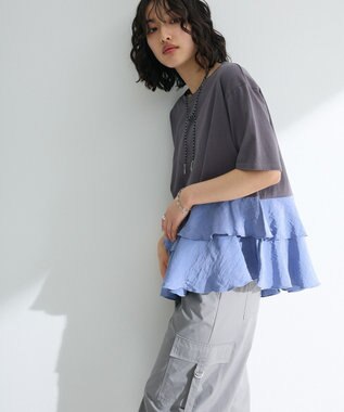 Green Parks サテンティアードドッキングプルオーバー Charcoal Gray