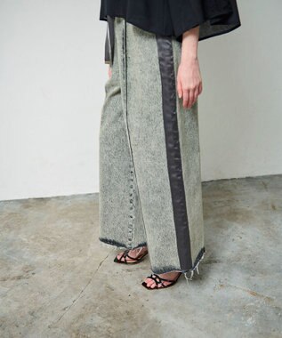 GRACE CONTINENTAL デニムワイドイージーパンツ グレー