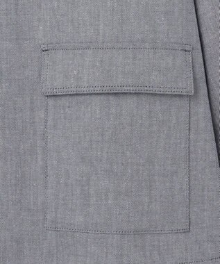 J.PRESS LADIES L TCリネン ドライツイル ノーカラー ブルゾン グレーシャンブレー系