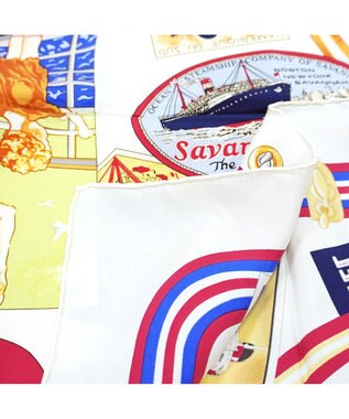 Marca ＜秋の新作！＞【 Marcaオリジナル】ボヤージュ 大判 シルクツイル スカーフ オフホワイト