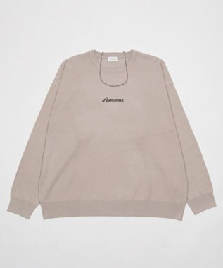 WEGO アクセ付きワンポイントニットプルオーバー（LS） グレー