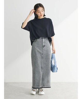 Green Parks ライン使いポンチカットプルオーバー Black