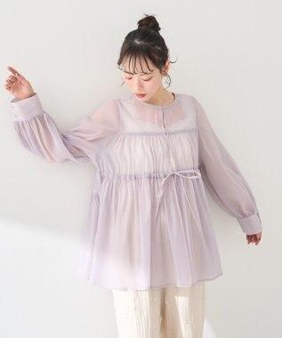 earth music&ecology フロントリボンシアーチュニック Pink