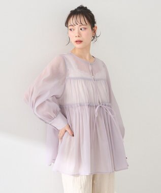 earth music&ecology フロントリボンシアーチュニック Pink