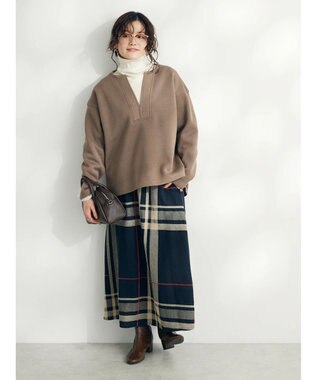 CRAFT STANDARD BOUTIQUE ニットフリースキーネックプルオーバー Brown