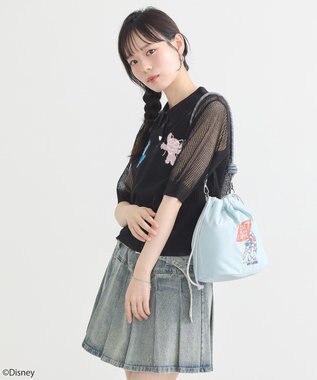 earth music&ecology スティッチ／ロープコードパファーバッグ Sax