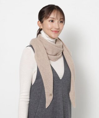 MOONBAT FURLA(フルラ）カシミヤ スパンコール トライアングルストール ベージュ