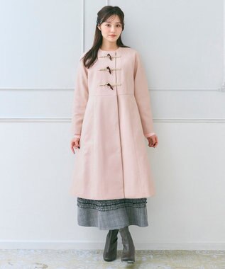 Feroux ダッフルデザインAライン コート ピンク系