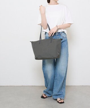 russet ＜390g/撥水性あり＞天ファスナー付きコーデュラナイロントートバッグ(CE-1560) Gray