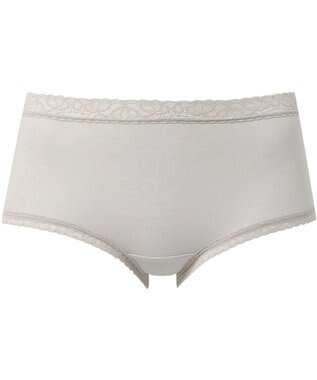 Wing ショーツ 綿混(身生地部) やさしい肌あたり 【デイリーフィット やわらかコットン】 はきこみ丈ふつう EC2330 ウイング／ワコール グレー