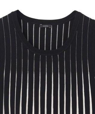 JOSEPH 【洗える】ストライプ　タンクトップニット Oyster White/ Black