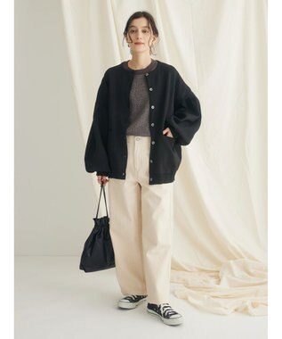 CRAFT STANDARD BOUTIQUE リサイクルポリエステルニットカーディガン Black