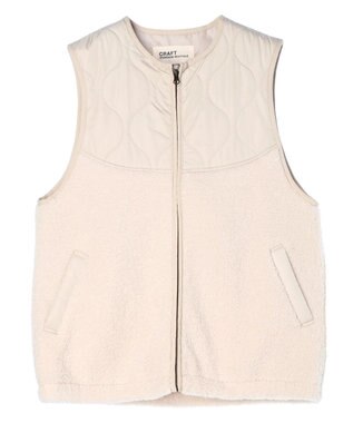 CRAFT STANDARD BOUTIQUE キルティングボア切替ベスト Ivory