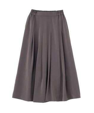 Green Parks プリーツサテンフレアスカート Charcoal Gray