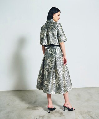 GRACE CONTINENTAL ボタニカルジャガードシャツ キナリ