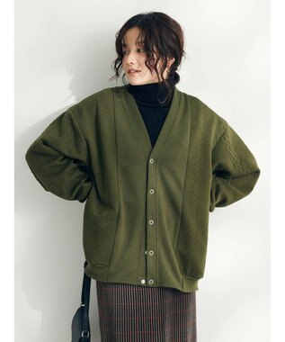 CRAFT STANDARD BOUTIQUE JQカット切り替えカーディガン1 Khaki