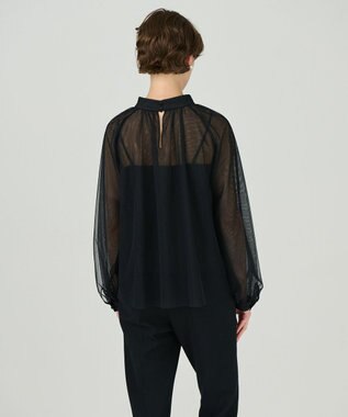 GRACE CONTINENTAL チュールハイネックトップ ブラック