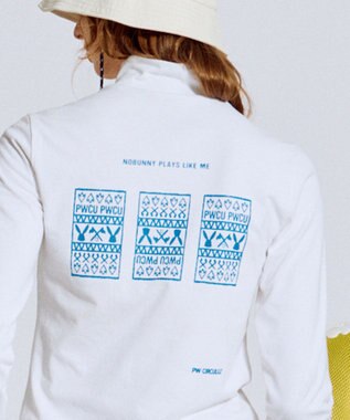 PW CIRCULUS 【吸水速乾 / UV遮蔽率99.5% UVカット / ストレッチ】【WOMEN】DELFT ロングスリーブモックT ゴルフウェア レディース ホワイト系