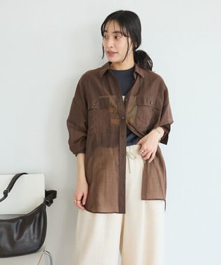 CRAFT STANDARD BOUTIQUE シアーハオリシャツ Brown