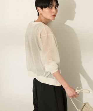 AMERICAN HOLIC シアークルーネックニットカーディガン Ivory