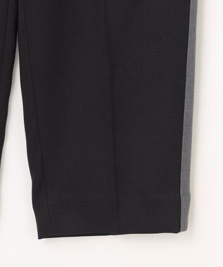 自由区 【カタログ掲載】ウールライクストレッチテーパード パンツ ネイビー×チャコール