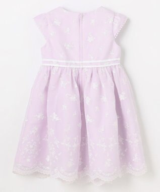 ANY KIDS 総刺繍 花柄ワンピース ラベンダー