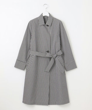 J.PRESS LADIES S 【洗える】 GIZAコットンギンガム ステンカラー コート ブラック系3