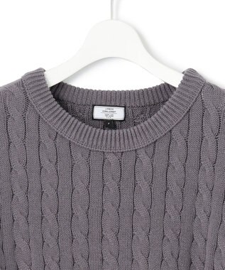 J.PRESS YORK STREET 【WOMEN】コットンニット ケーブルポンチョ ダルブルー系