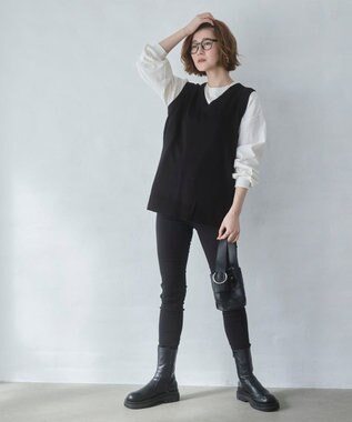 WEGO 【2026春夏】ベーシックニットベスト ブラック