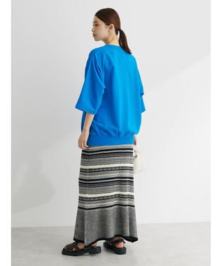 Green Parks コットンＵＳＡミニ裏毛七分袖トレＴＥＥ Blue