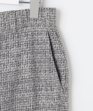 自由区 L 【17号サイズまで展開・カタログ掲載】ライトミックスツィードワイド パンツ グレー