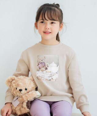 ANY KIDS 【春まで主役】フォトプリントトレーナー グレージュ